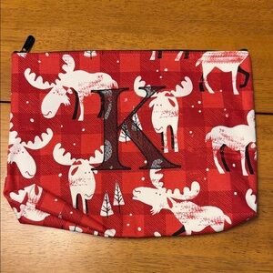Thirty-One Red Moose Print Toiletry Pouch